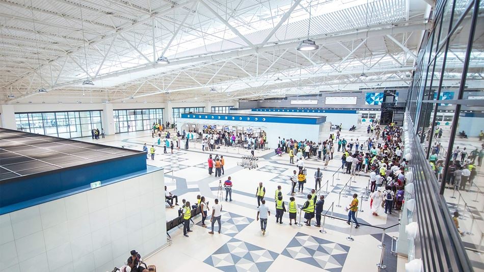 Kotoka International Airport Terminal 3, check-in hall  steel structures