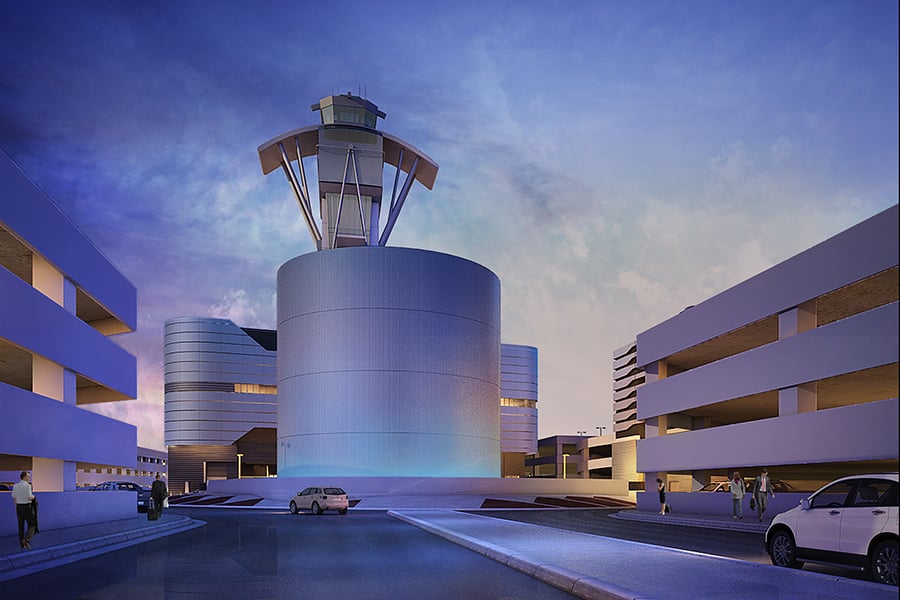 Exterior view of the Los Angeles International Airport's new Central Utility Plant.