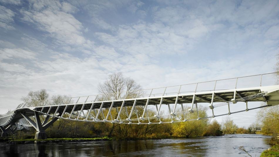 View of a section of the Living Bridge over the River Shannon.