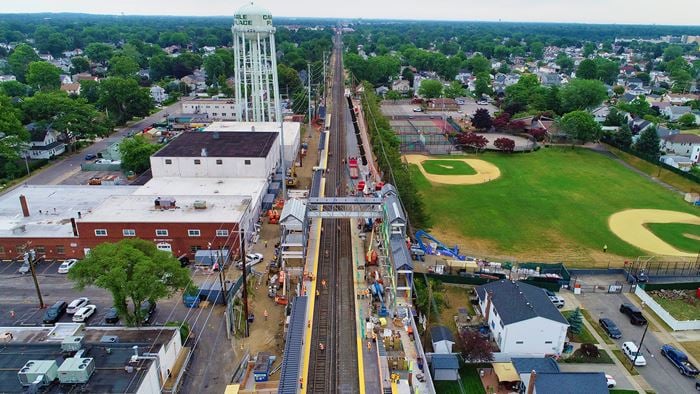 Aerial view of Long Island Rail Road expansion