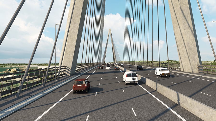 The proposed route of the new section of the M4 includes a new crossing of the River Usk 