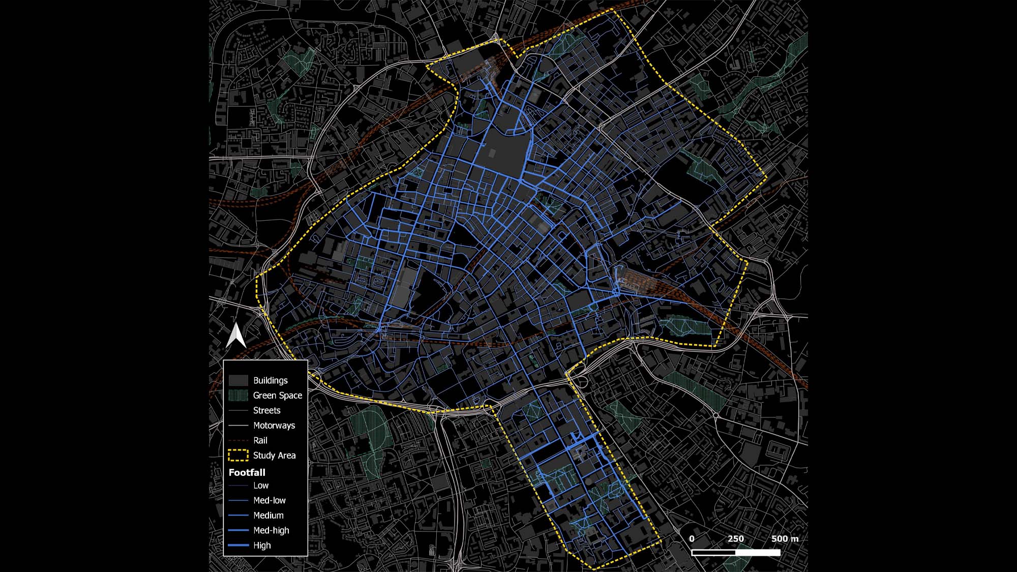 Manchester city centre study area map