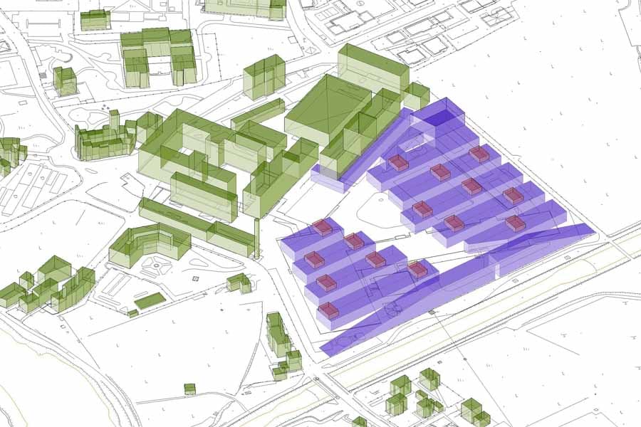 This sustainable masterplan for a 9 hectares site is located in Rovereto, Northern Italy.