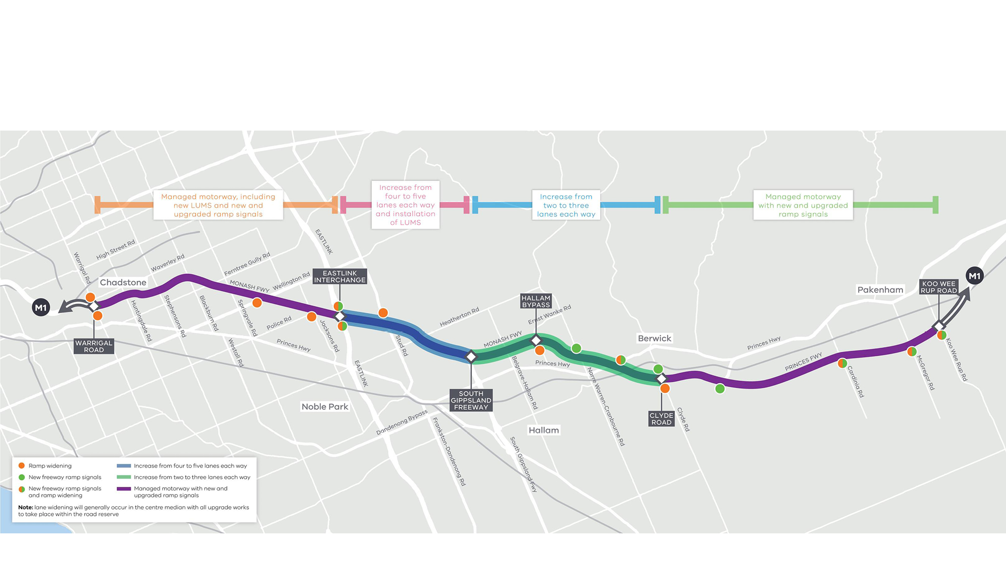 An illustrated map detailing the scope of the upgrade project © West Gate Tunnel Project