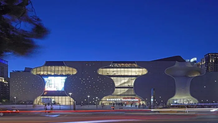 The National Taichung Theater is an opera house in the Taichung’s 7th Redevelopment Zone of Taichung, Taiwan