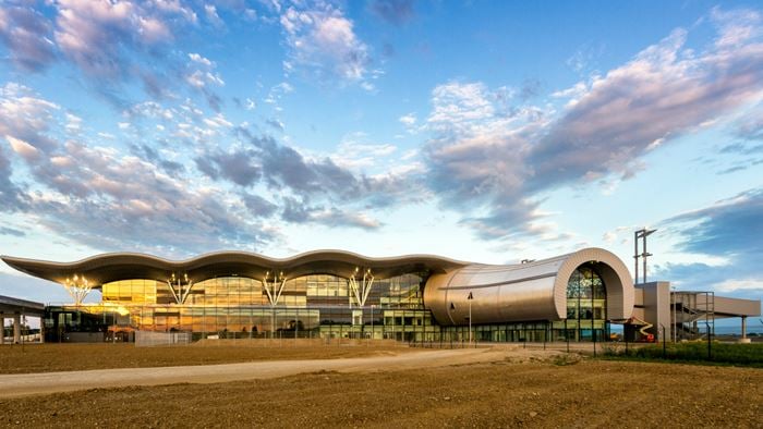 Exterior shot of the new passenger terminal at Zagreb International Airport