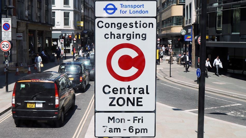central london congestion zone signing