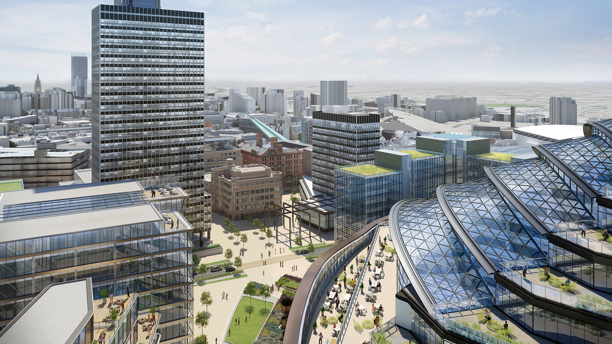 artist rendering of Manchester city center 