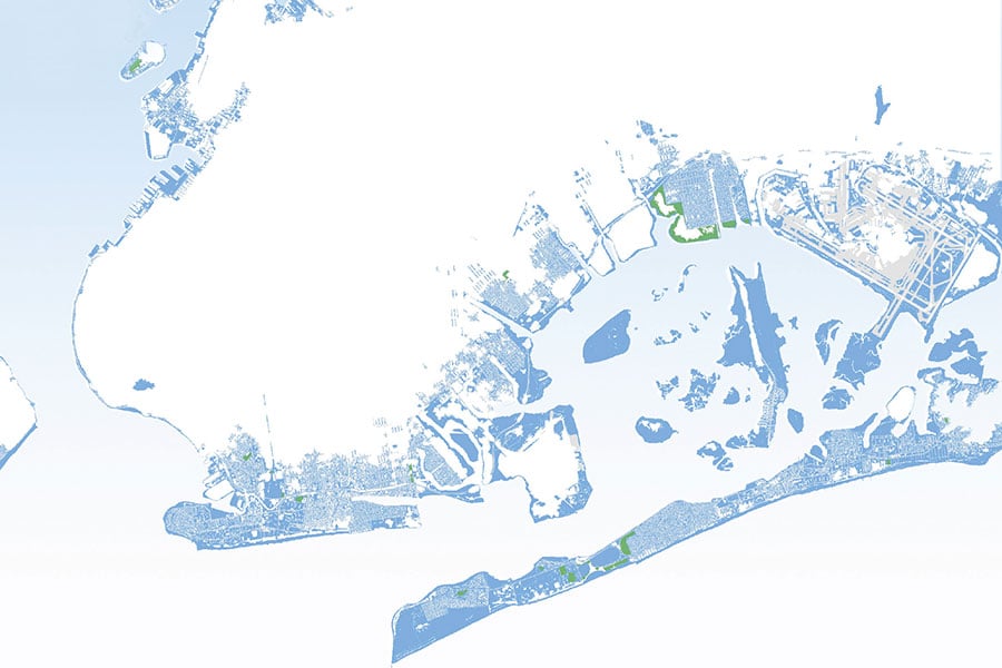 The Hurricane Sandy inundation zone in New York City.