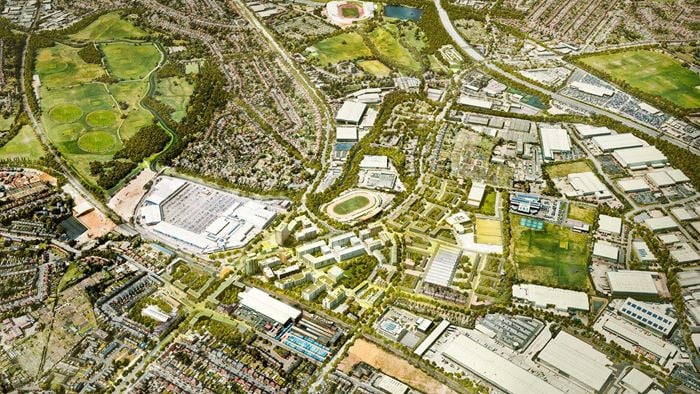 Aerial view of Perry Barr