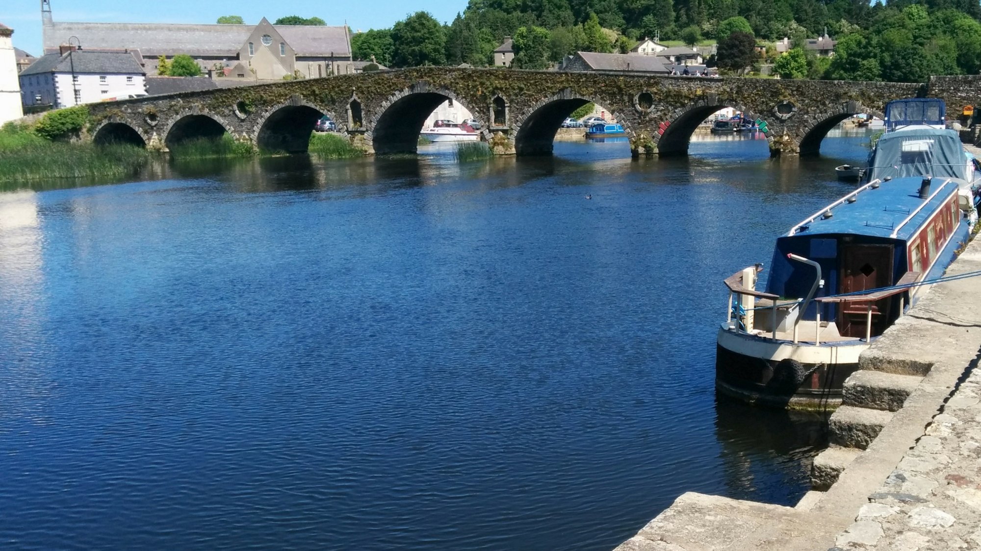 View of the River Barrow and Graiguenamanagh Bridge