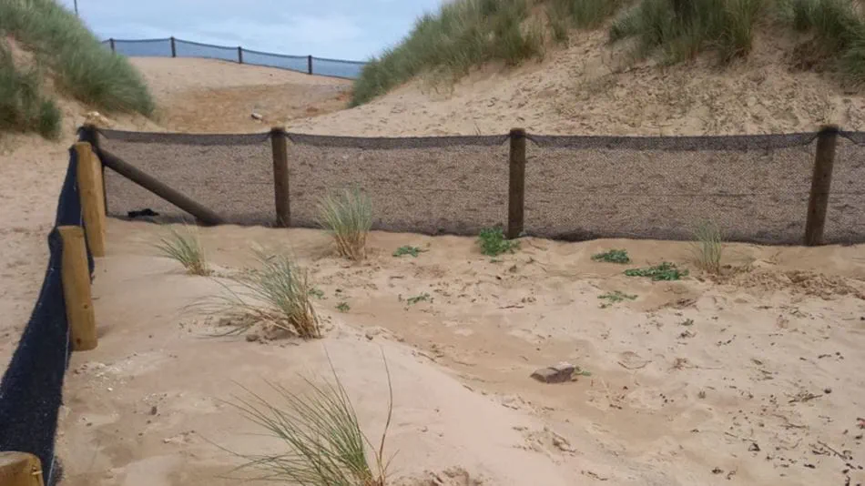Fencing on dunes in Porthcawl