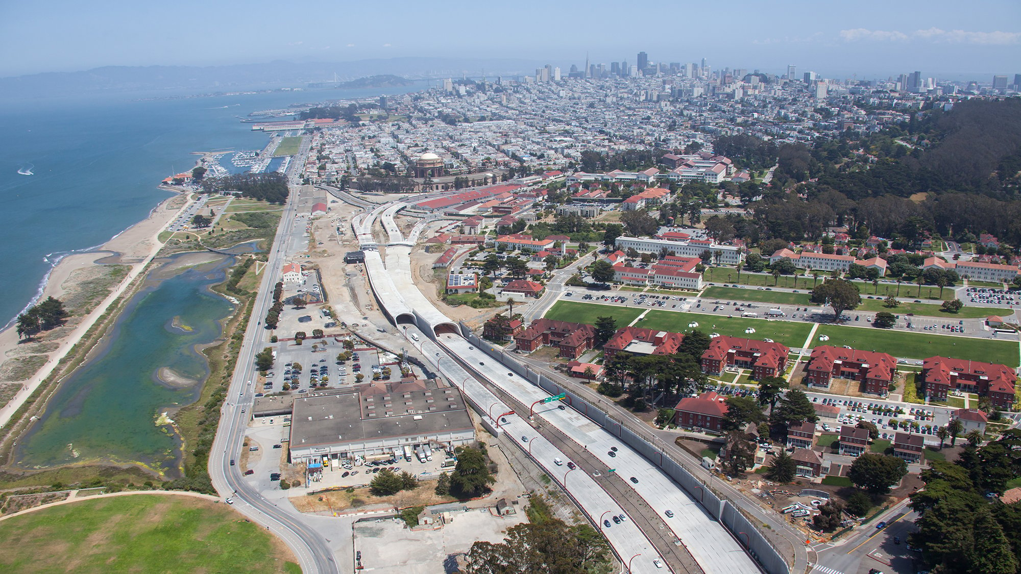 Presidion Parkway tunnels aerial view
