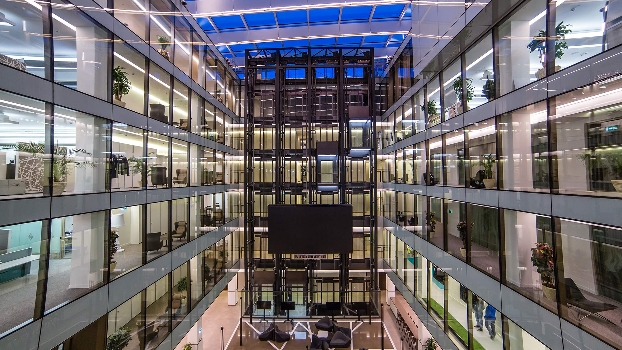 The entire atrium and ground floor of the new headquarters in St Petersburg
