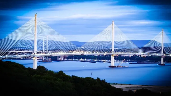Landscape view of Queensferry crossing. Credit: Arup.