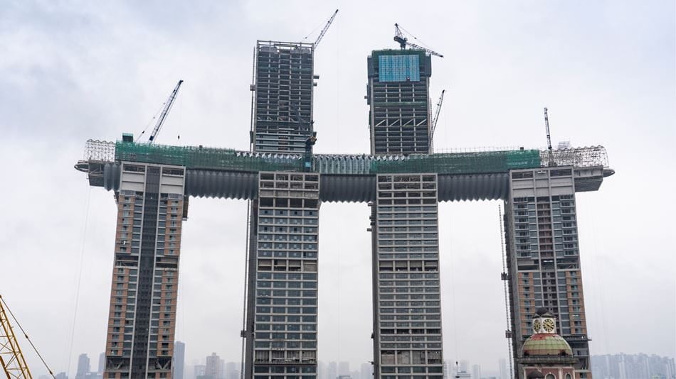 Topping out of Raffles City Chongqing