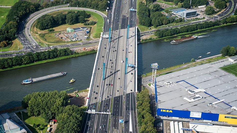 An areal shot of Galecopperbrug in the Netherlands