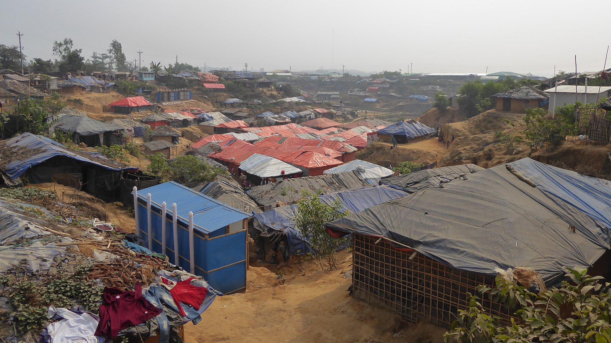 General view of the largest Rohingya refugee camp in Bangladesh