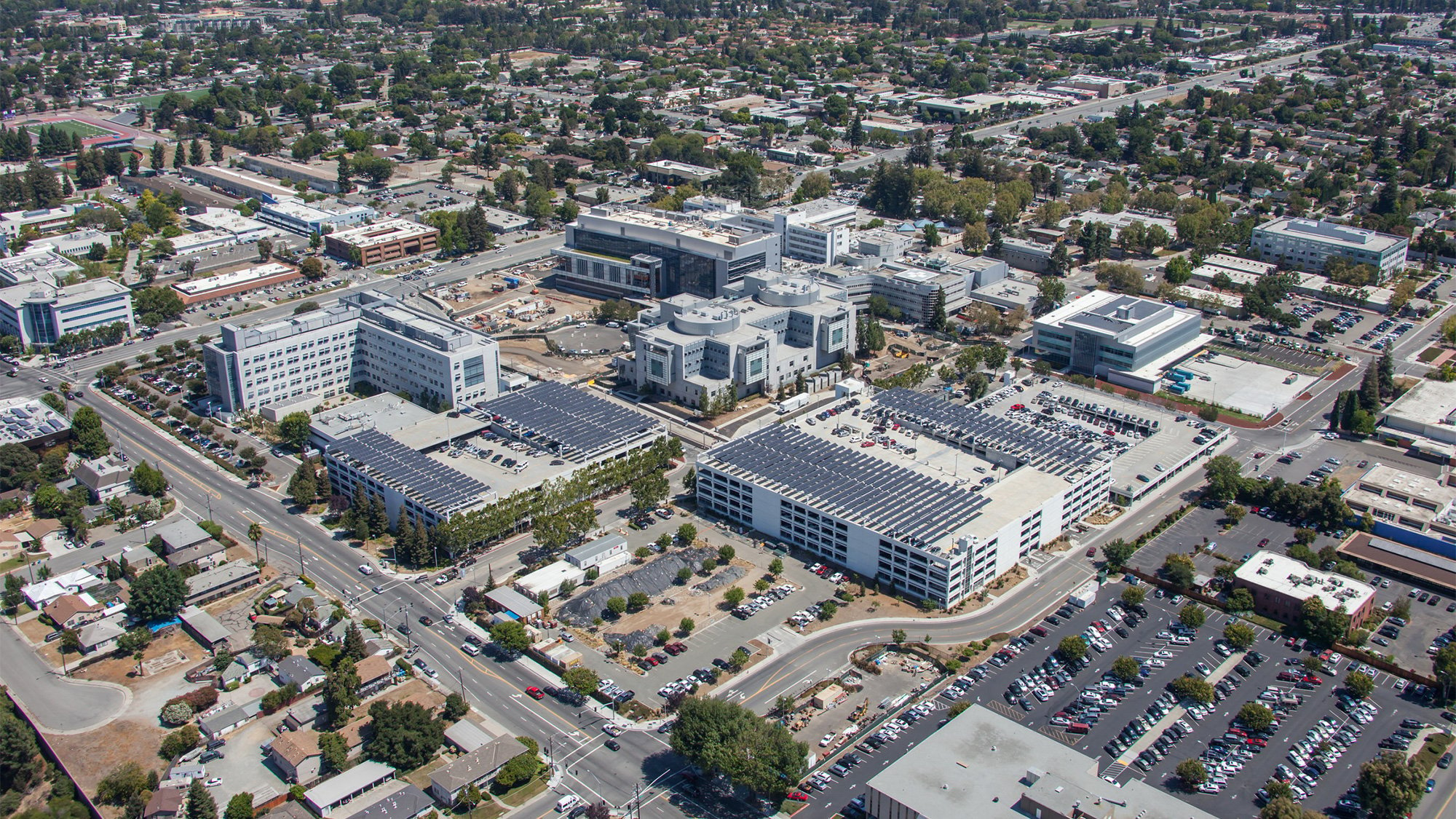 Aerial view of the Santa Clara Valley Medical Center