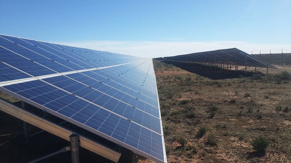 Fixed tilt polycrystalline modules installed at the project site