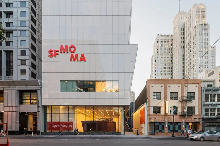 The SFMoMA addition includes an innovative façade design.