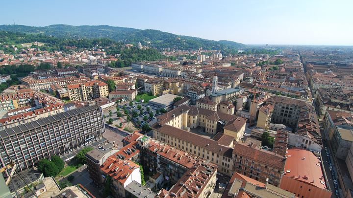 Aerial view of Turin city, one of the chosen cities in the Smart Cities District Information Modelling and Management for Energy Reduction system. Image: Chensiyuan, Wikimedia Commons