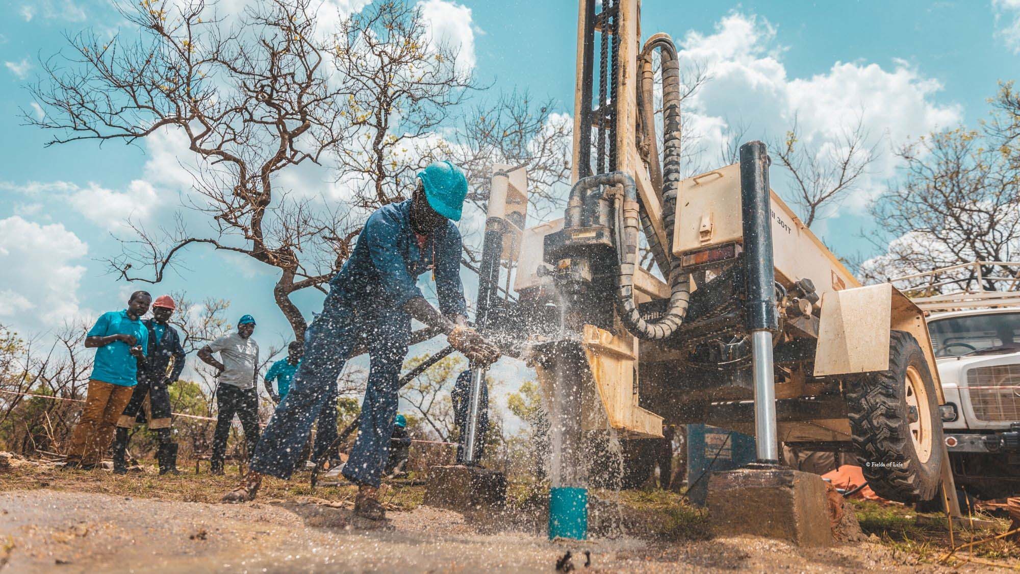 Drilling for water in Uganda as part of the Smart Water project.