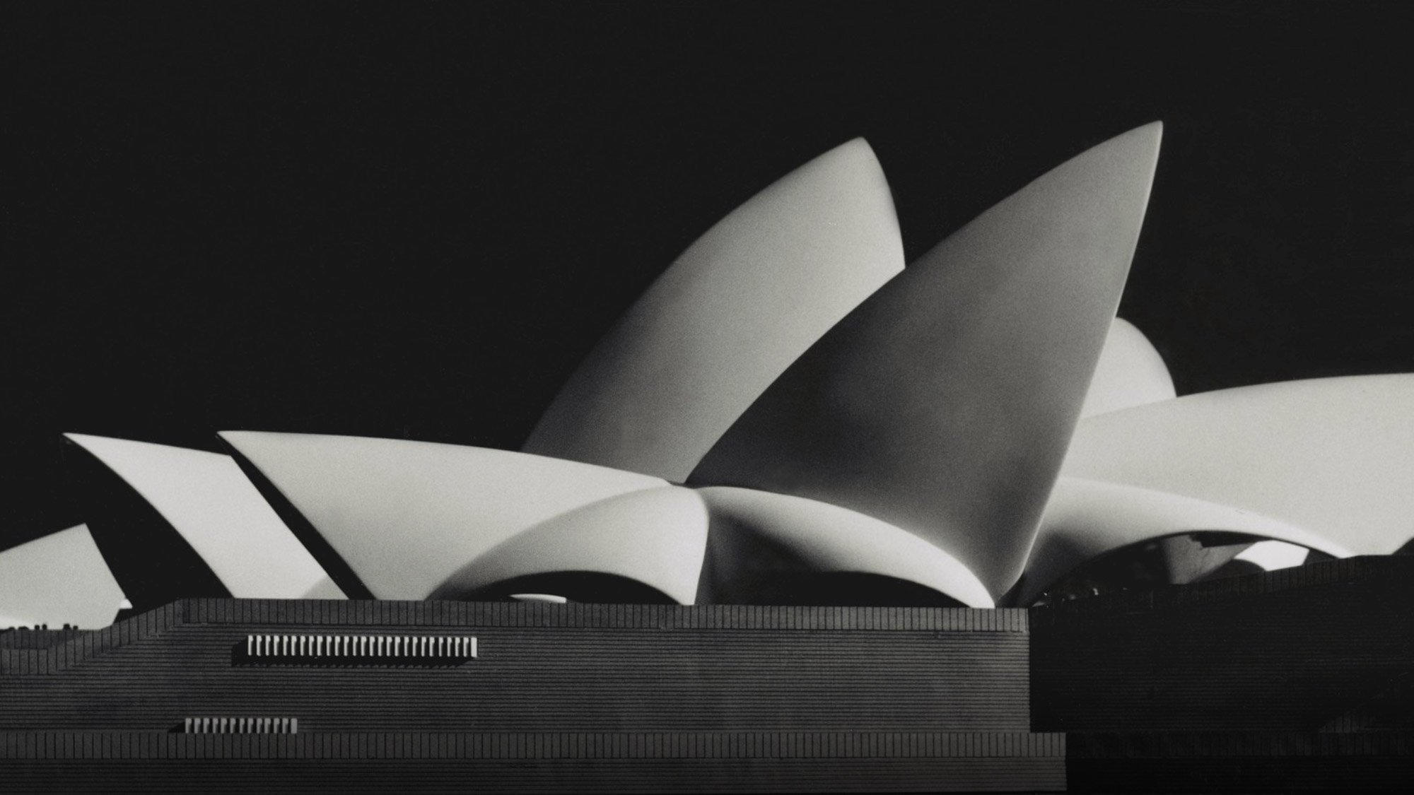 Sydney Opera House black and white render