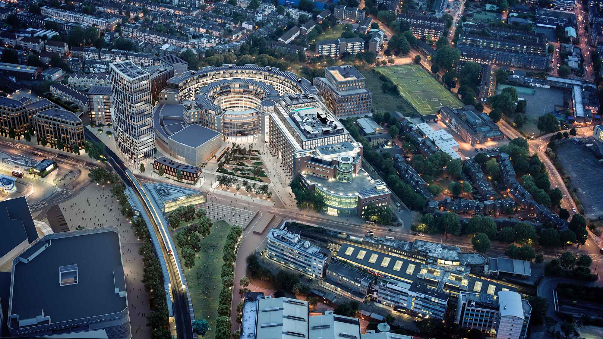 Aerial image of Television centre 