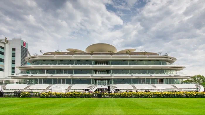 The new Club Stand at Flemington Racecourse during the day