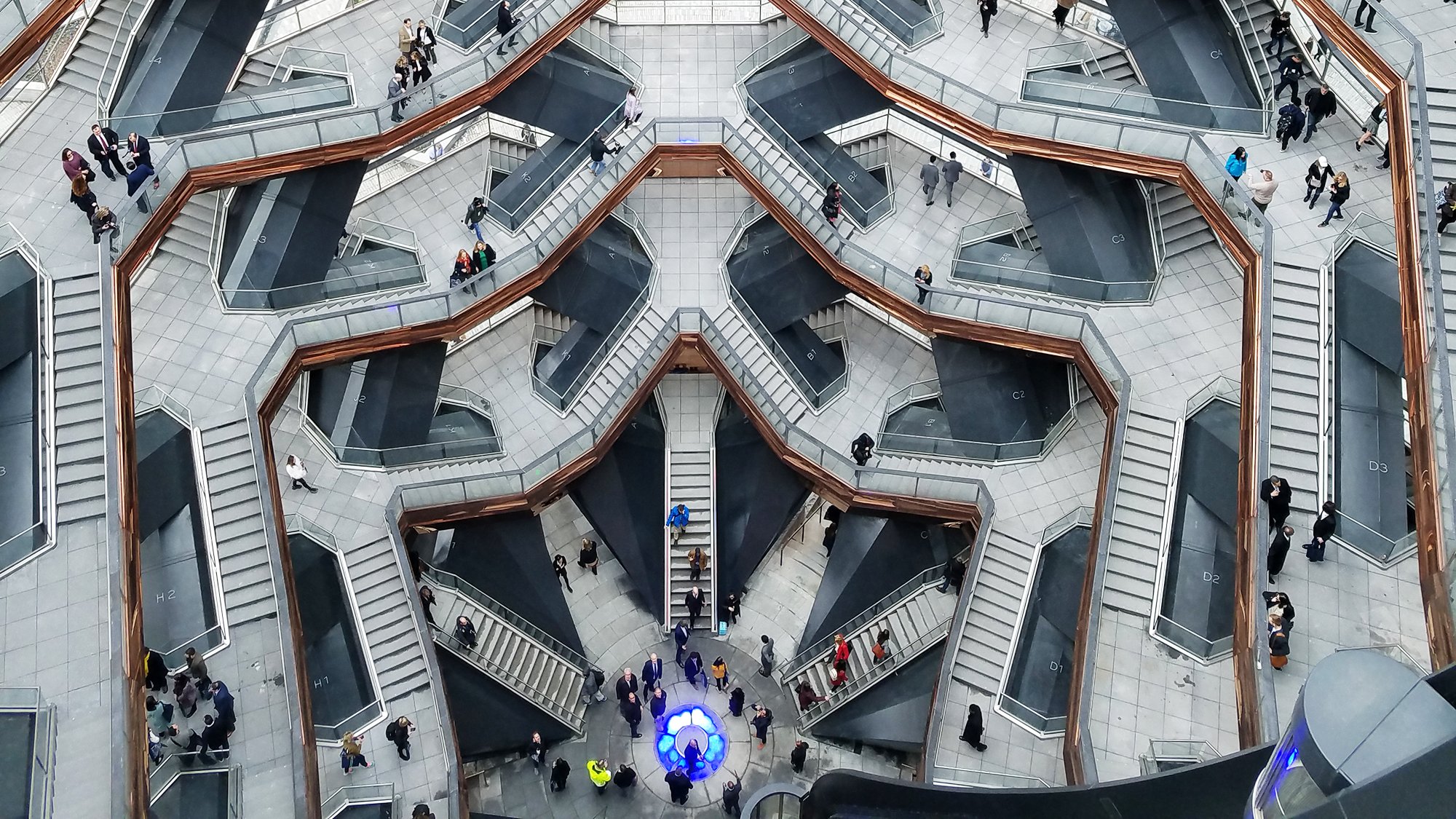 aerial view of the Vessel at Hudson Yards