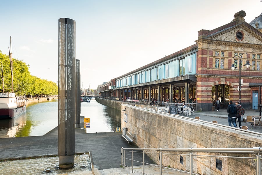The Watershed occupies a Grade II-listed, once derelict waterside warehouse. 