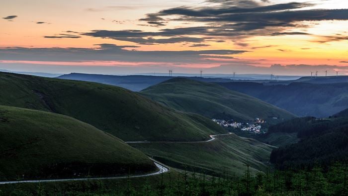 a landscape image of the Welsh hills 