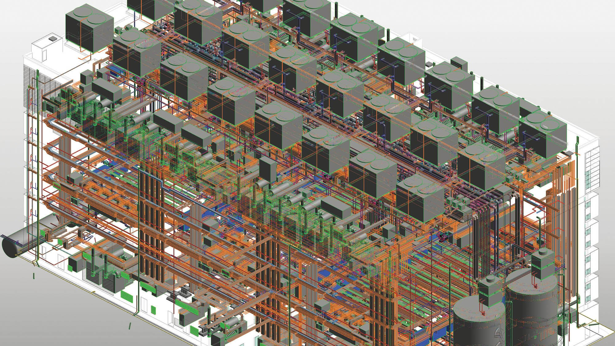 A fully built BIM model was formulated for FDC2 throughout the whole design life cycle