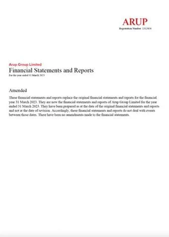 Financial statement cover
