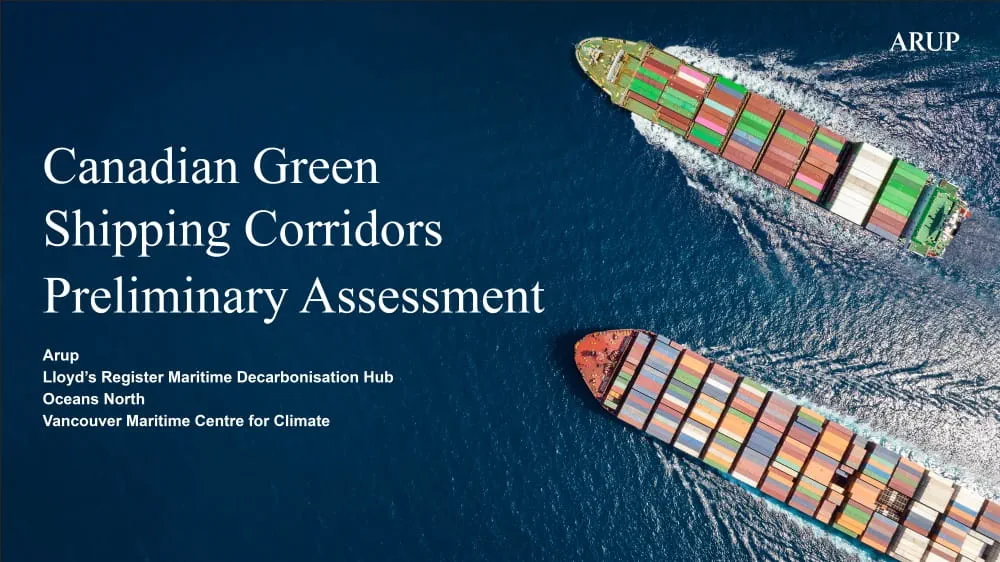Canadian Green Shipping Corridors Preliminary Assessment cover