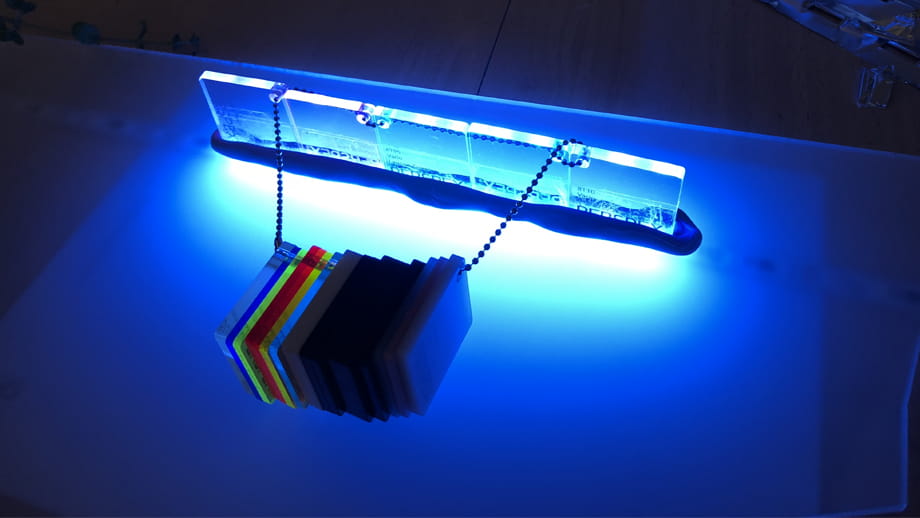 Experimenting with LED and tinted Perspex