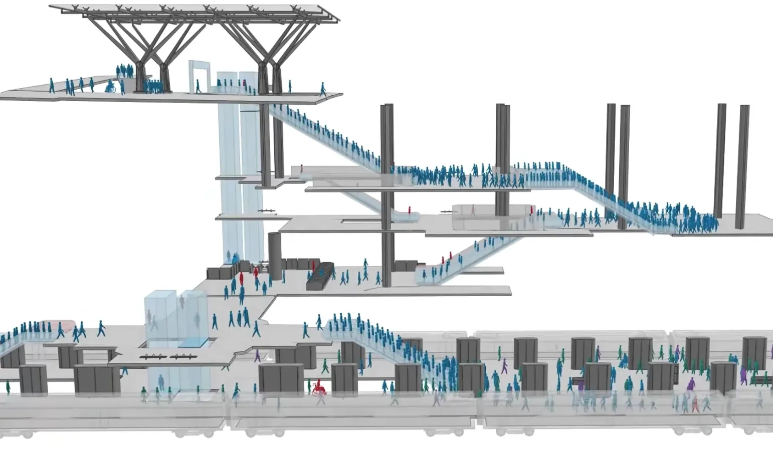 Massmotion model for Melbourne Metro, Australia