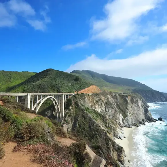 Bixby Creek Bridge over a body of water.