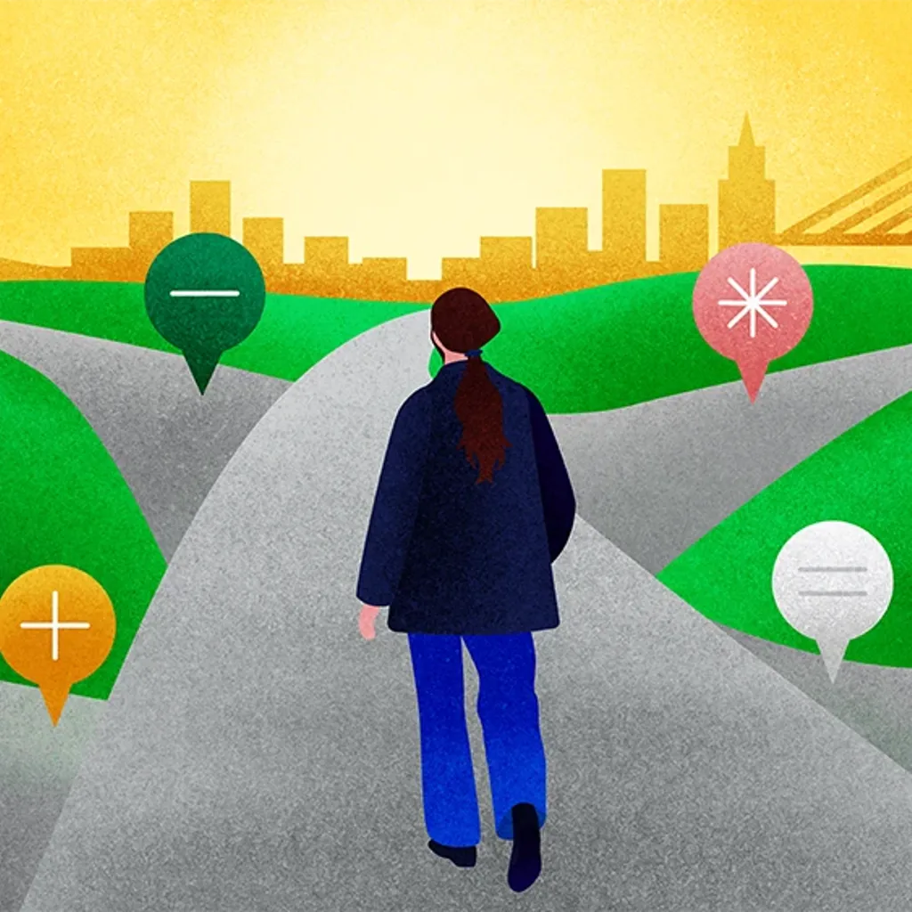 A person walking in a cartoon.