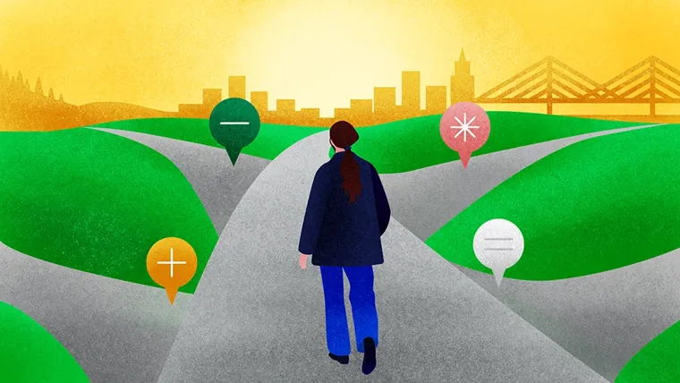 A person walking in a cartoon.