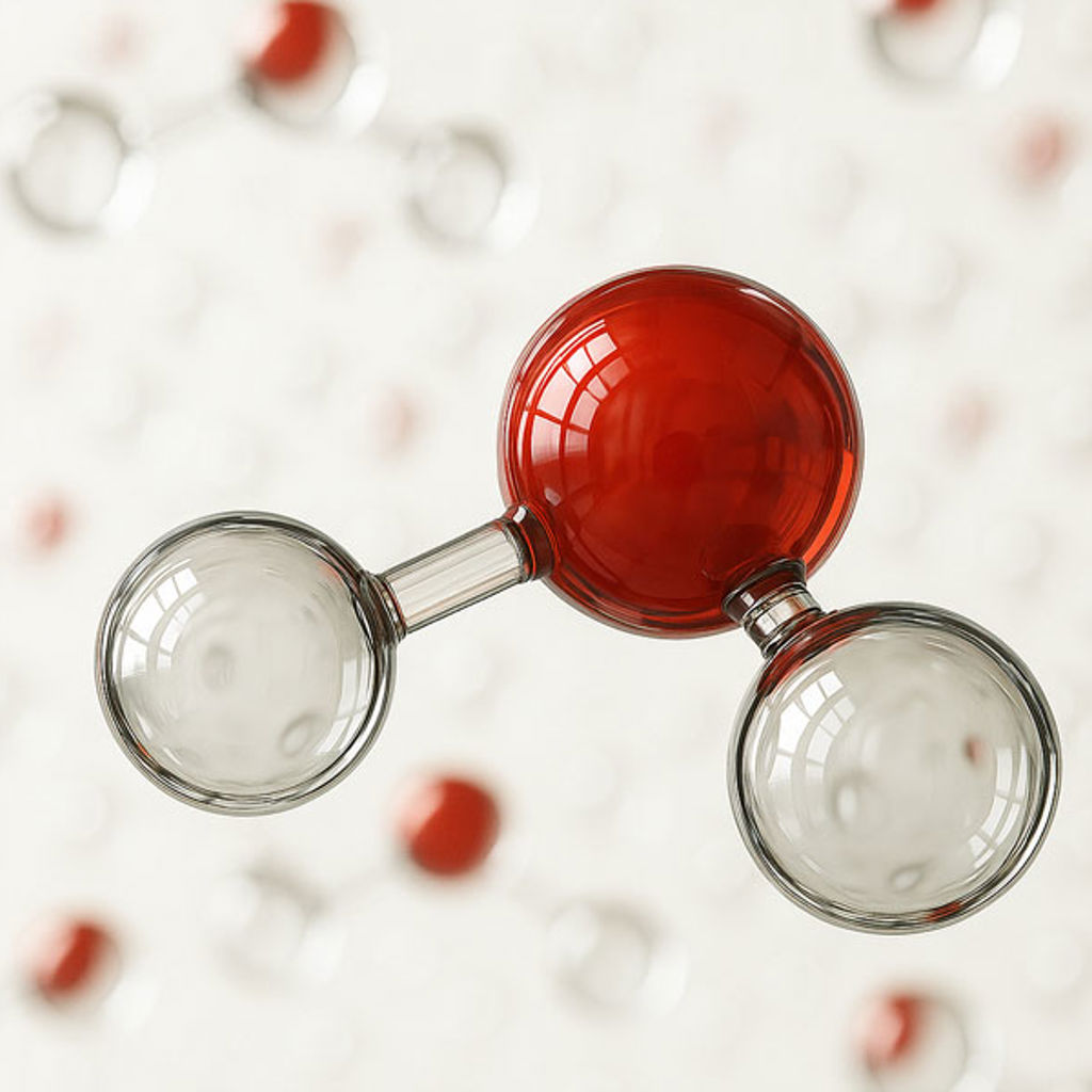 A clear and red molecular structure