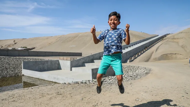 A man jumping in the air.