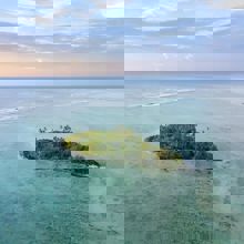 An island in the ocean.