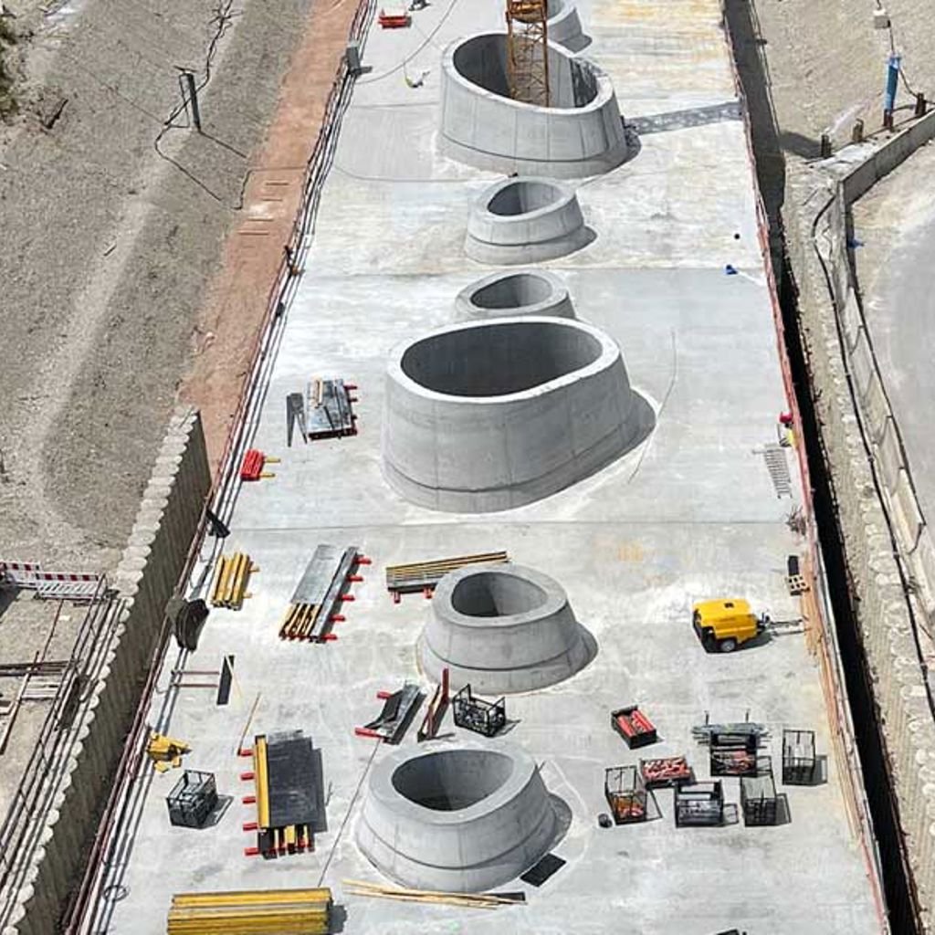 A high angle view of a road.