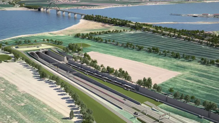 A large green field.