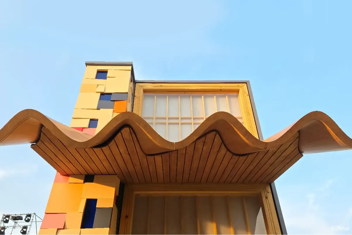 The canopy crafted in sustainable wood