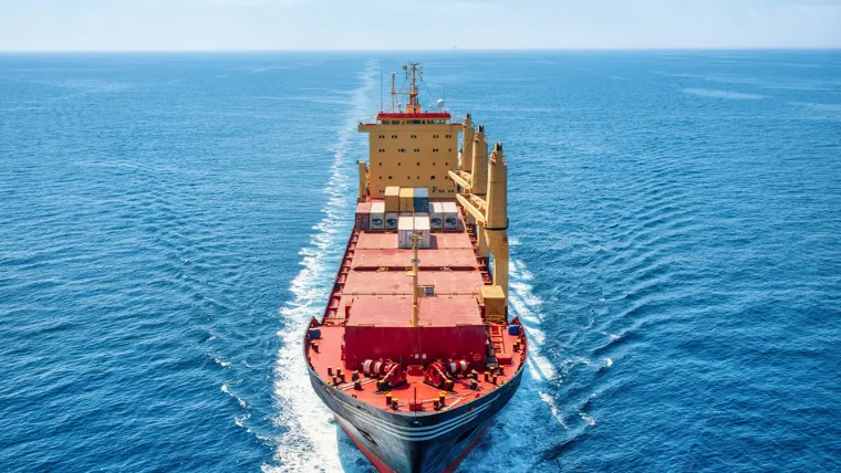 A large ship in the ocean.