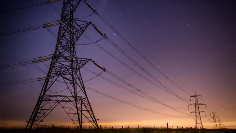 Power lines and towers.