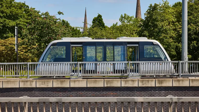 A train on the railway tracks.